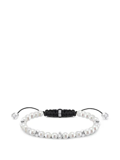 SABOTEUR pulsera ajustable de perlas con placa del logo