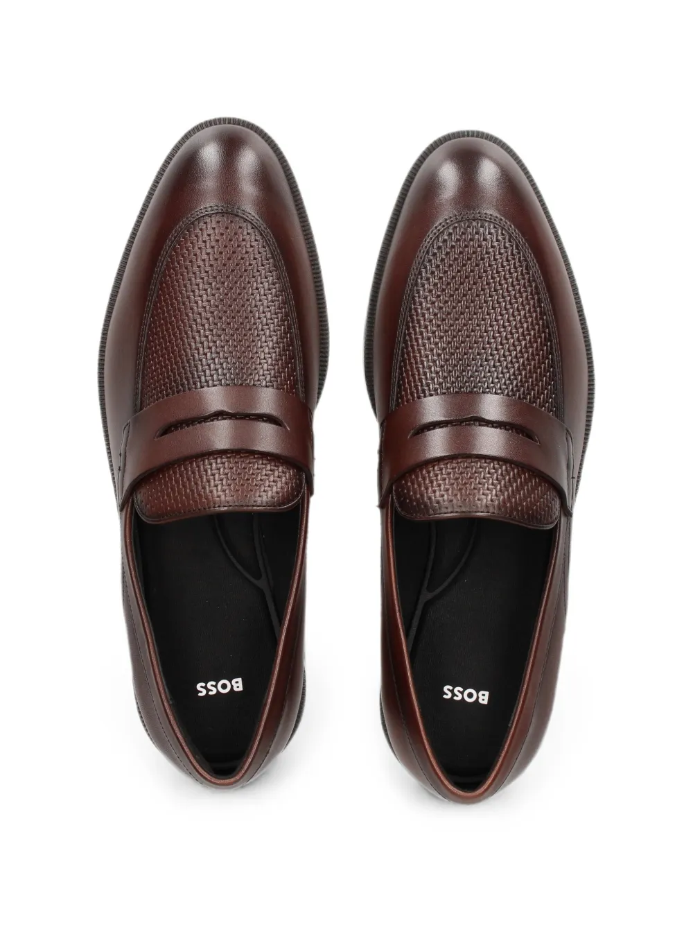 BOSS textured-panel penny-slot loafers Bruin