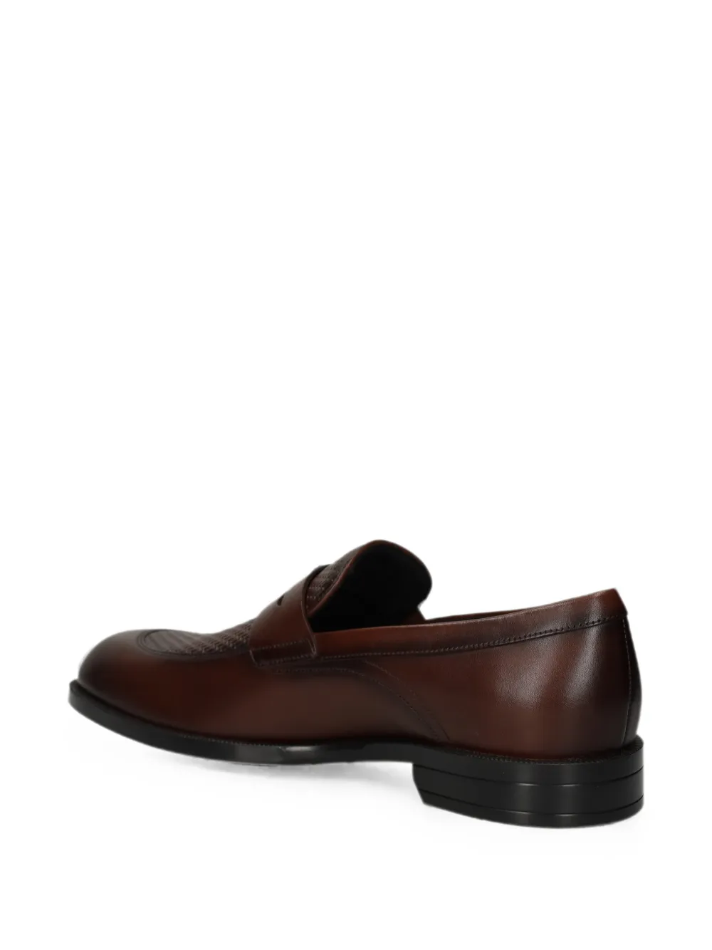 BOSS textured-panel penny-slot loafers Bruin
