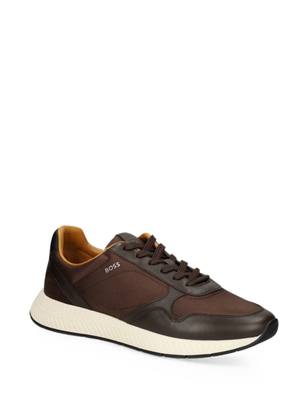 BOSS leather-trim panelled sneakers Bruin