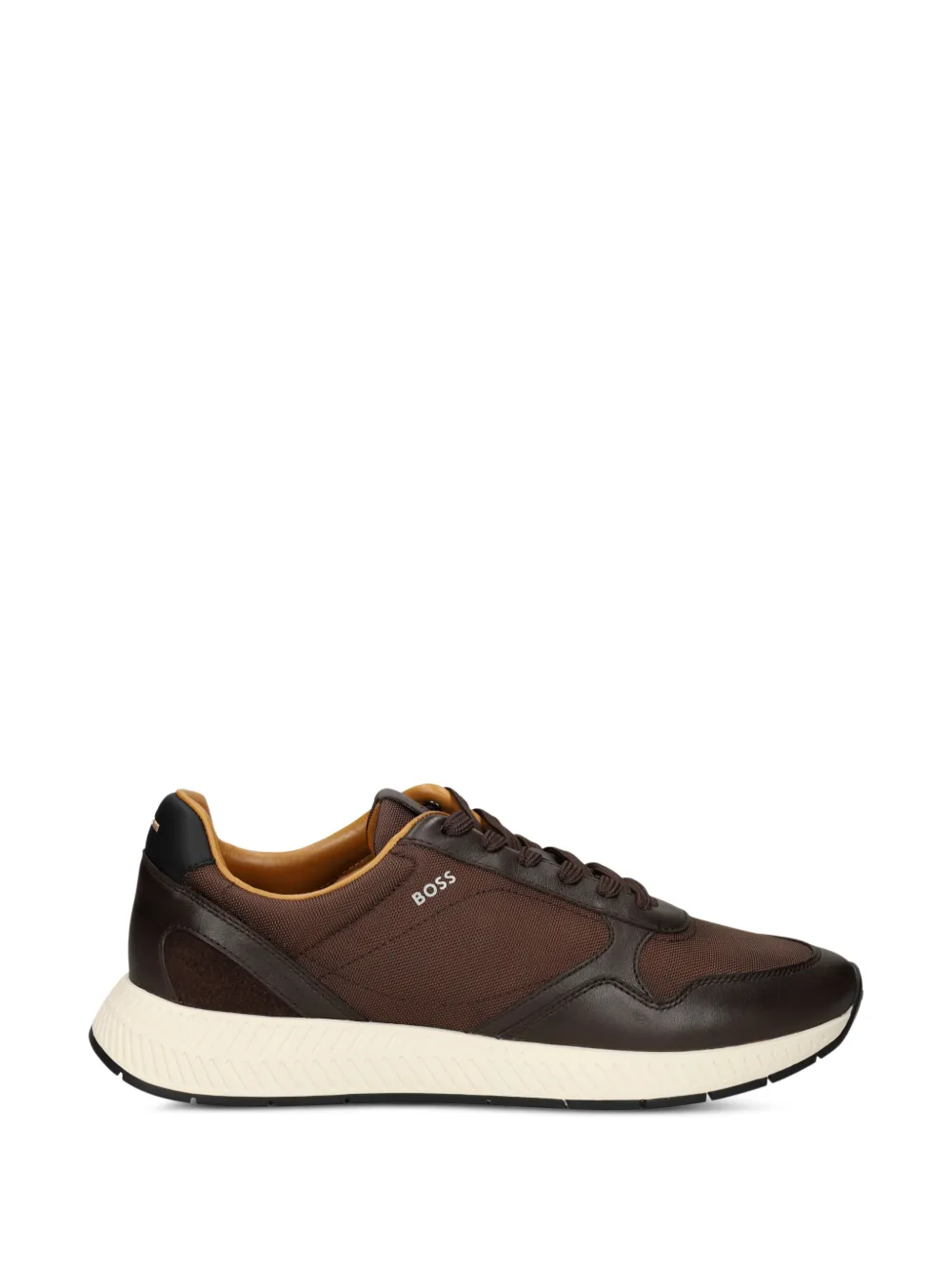 BOSS leather-trim panelled sneakers Bruin