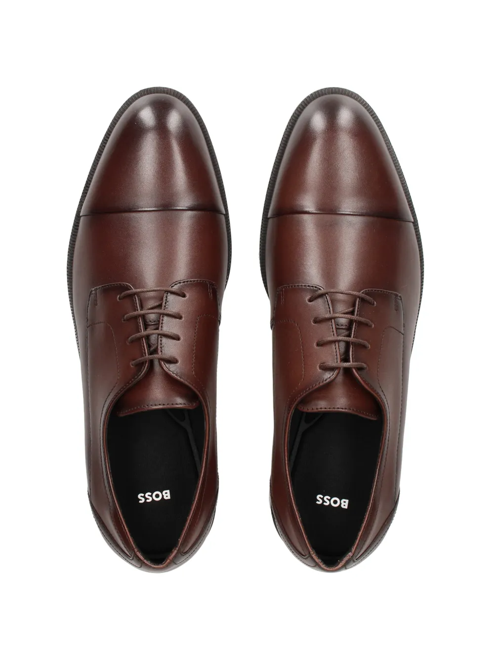 BOSS leather Derby shoes with cap toe Bruin