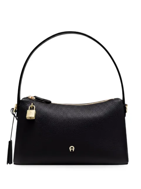 AIGNER small Delia pebbled-leather tote bag