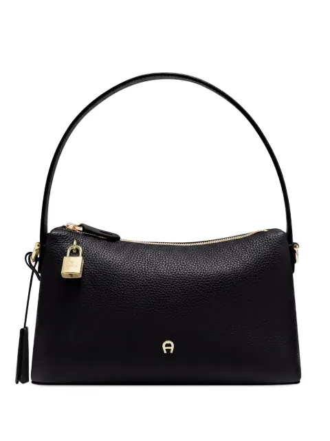 AIGNER small Delia pebbled-leather tote bag