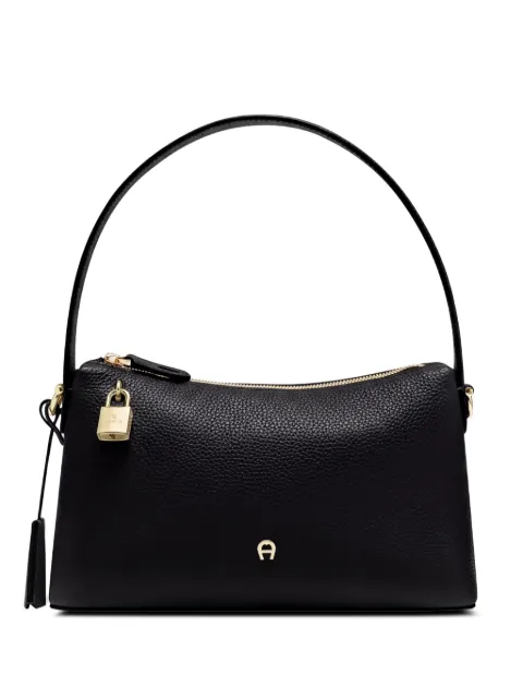 AIGNER small Delia pebbled-leather tote bag