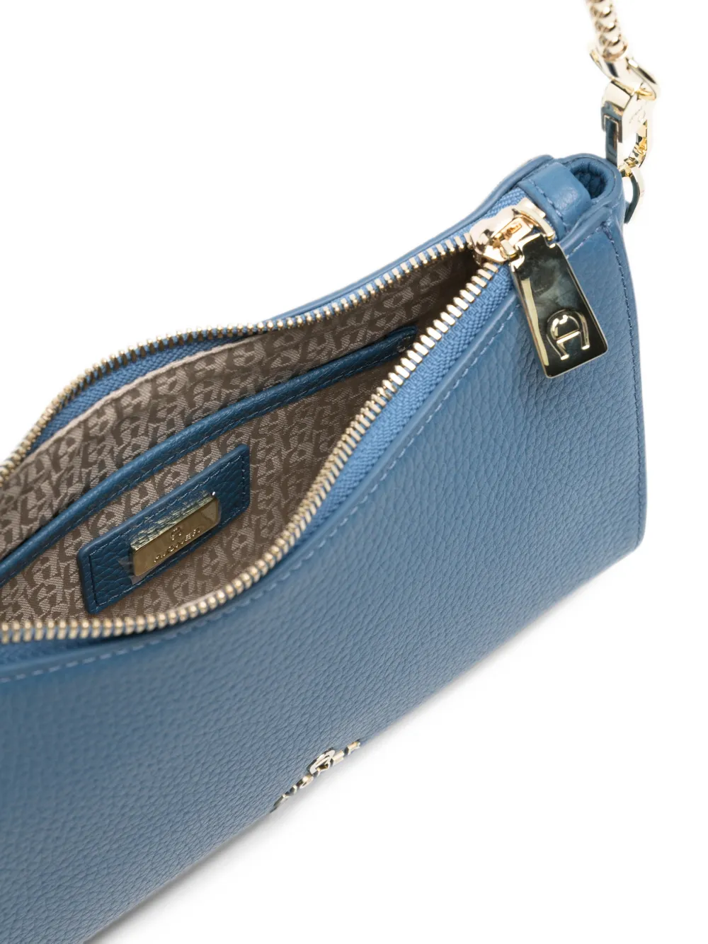 AIGNER Ivy leren schoudertas met textuur Blauw