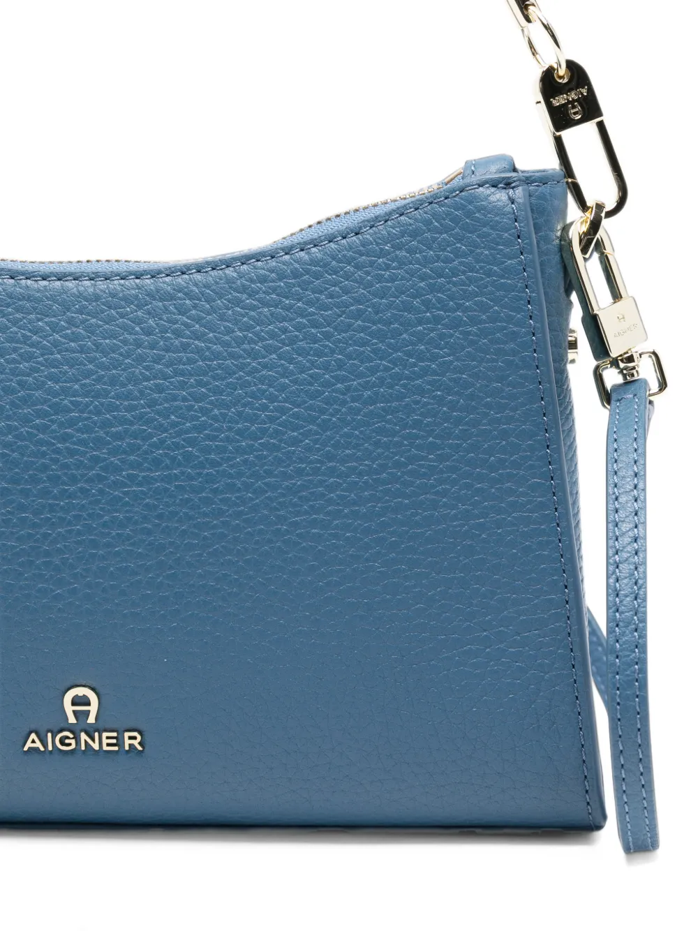 AIGNER Ivy leren schoudertas met textuur Blauw