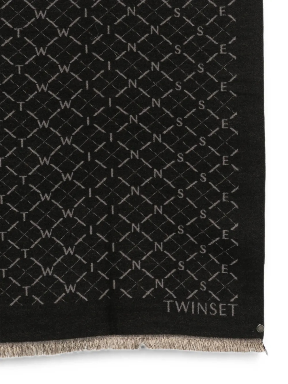 TWINSET Sjaal met logo jacquard Zwart