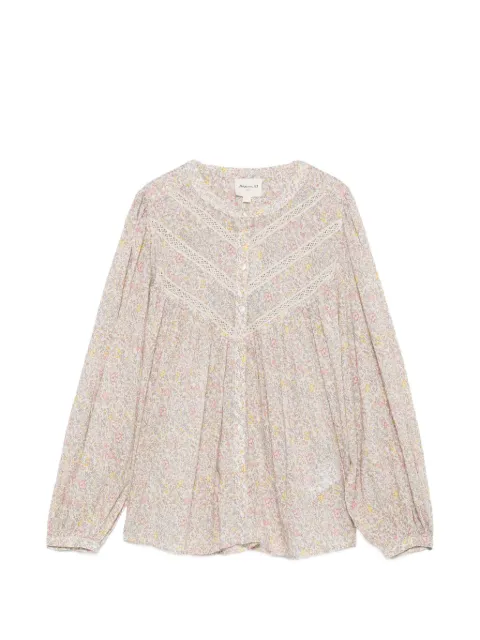 MAISON123 Devon floral-print lace-trim blouse