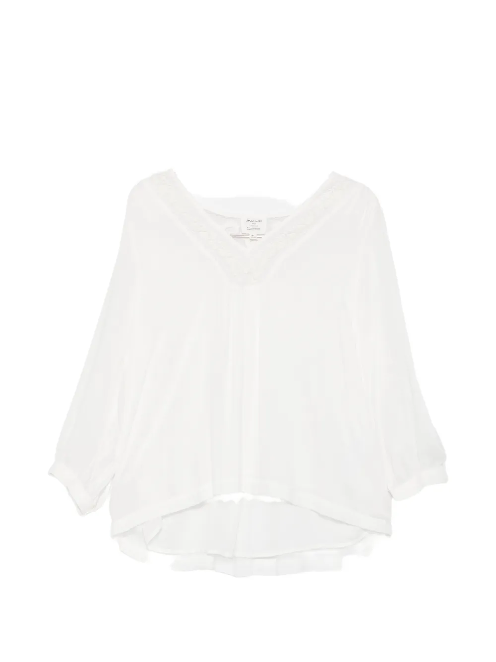 MAISON123 broderie-anglaise V-neck blouse - Bianco