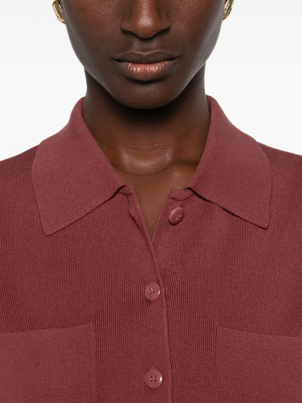 MAISON123 Petra mouwloze top met kraag Rood