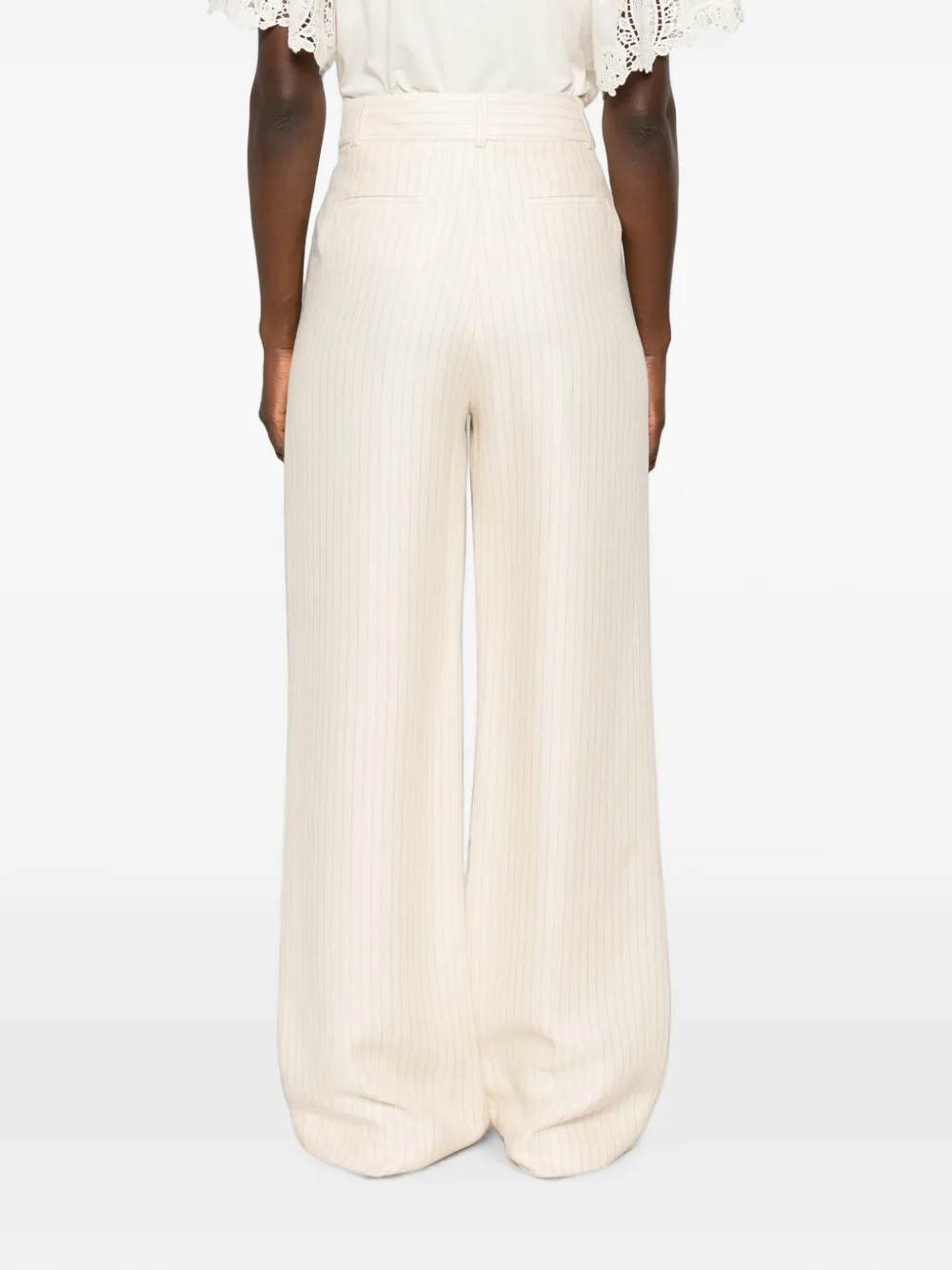 MAISON123 Broek met krijtstreep Beige
