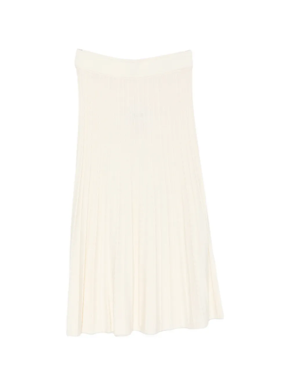 MAISON123 Ondine cable-knit pleated midi skirt - Toni neutri