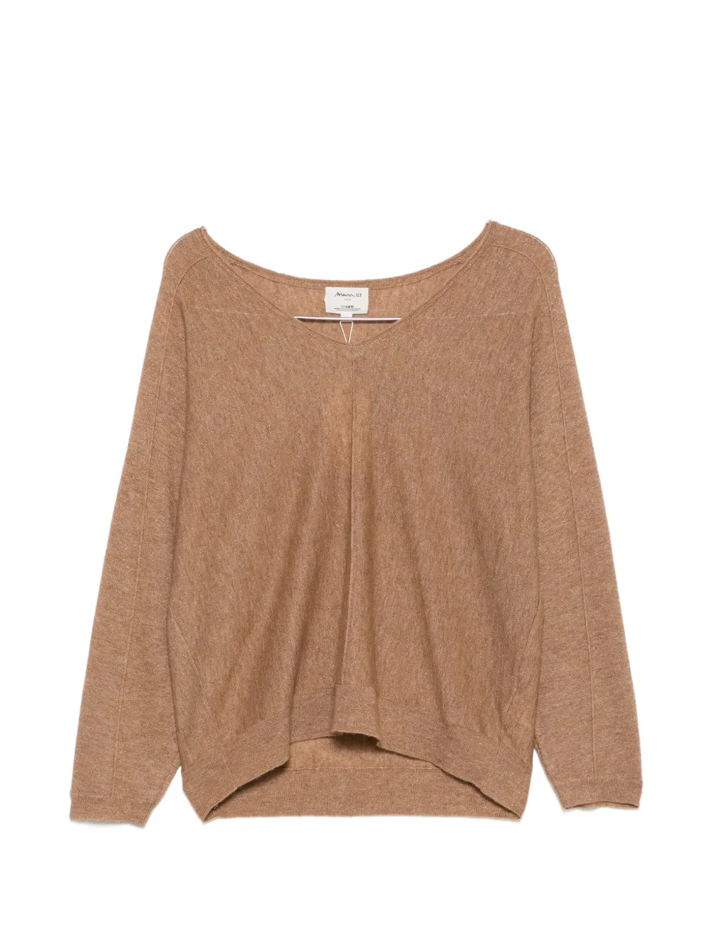MAISON123 Pitt V-neck metallic-effect sweater - Marrone