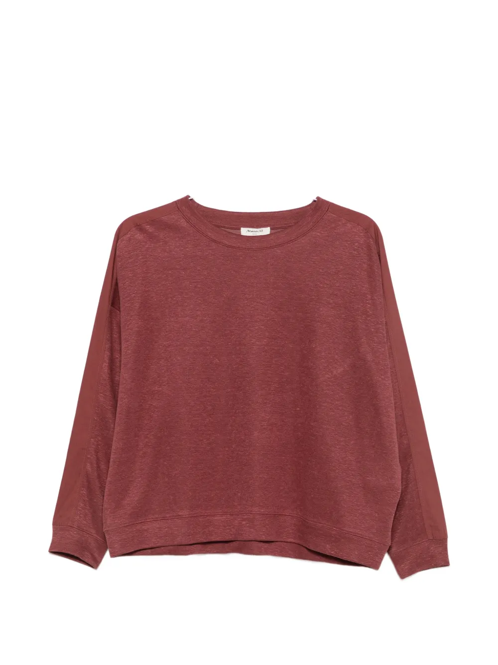 Maison123 Lisa Contrast-panel Drop-shoulder Top In Red