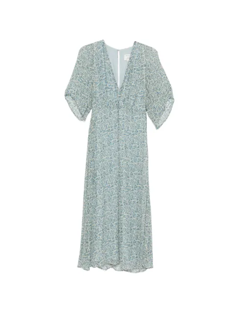 MAISON123 Balma floral-print flutter-sleeve midi dress