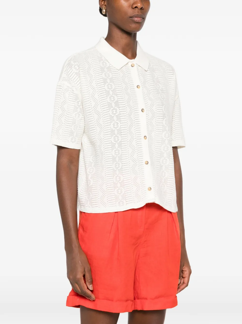MAISON123 Lucia pointellegebreide blouse Beige
