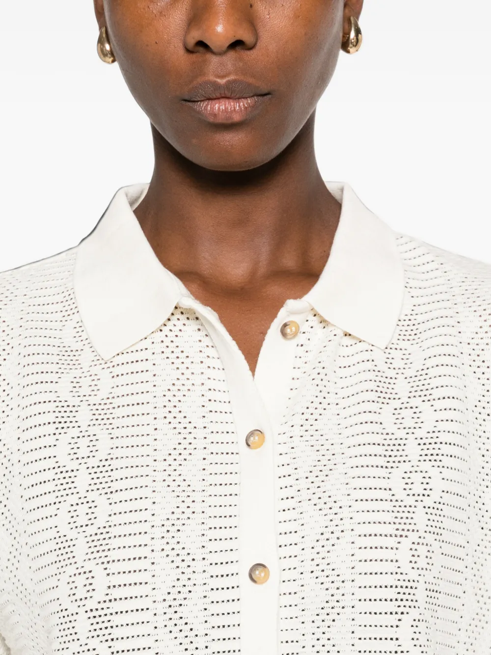MAISON123 Lucia pointellegebreide blouse Beige