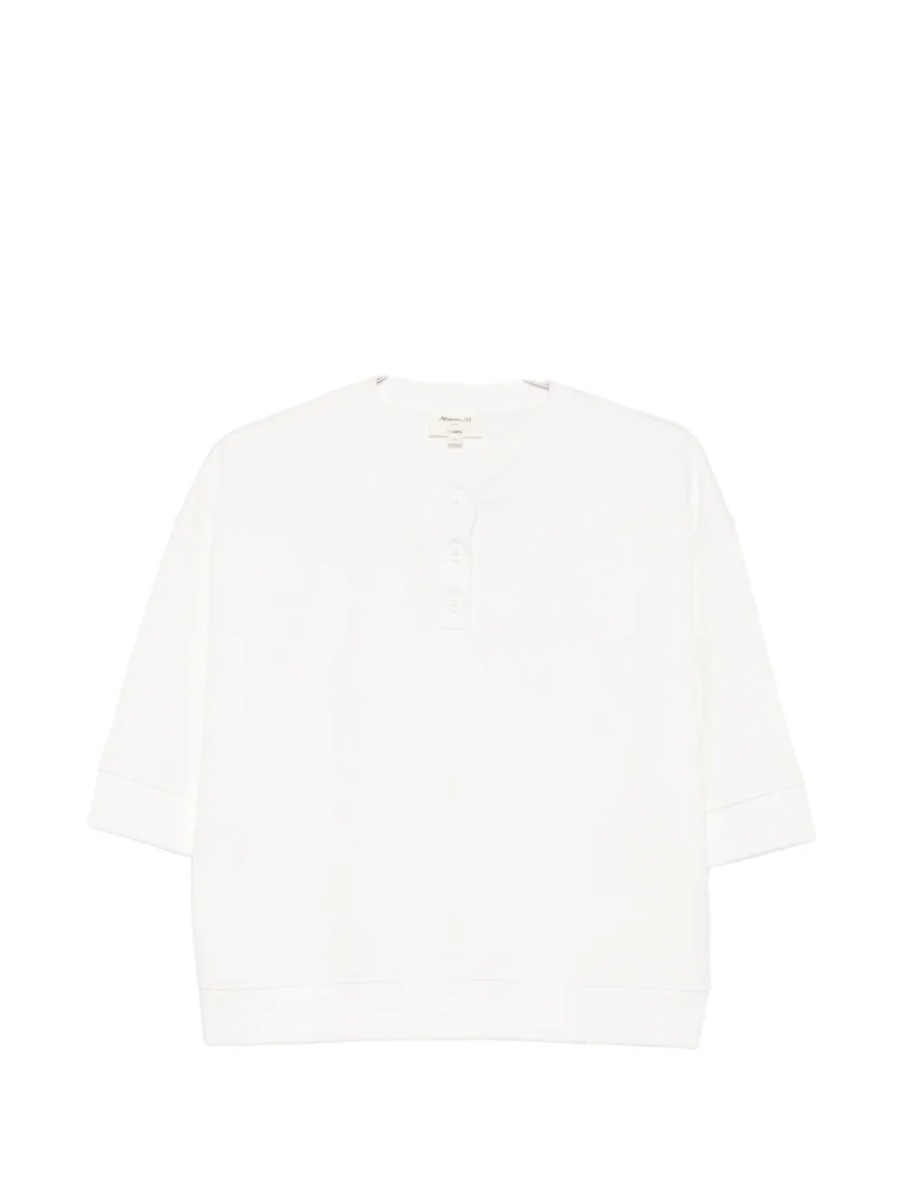 Maison123 Laurena Short-sleeve Henley Top In 뉴트럴