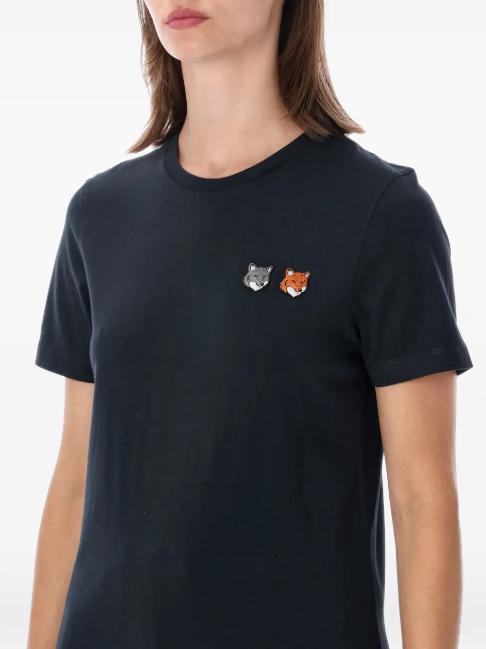 Maison Kitsuné T-shirt met patch Grijs