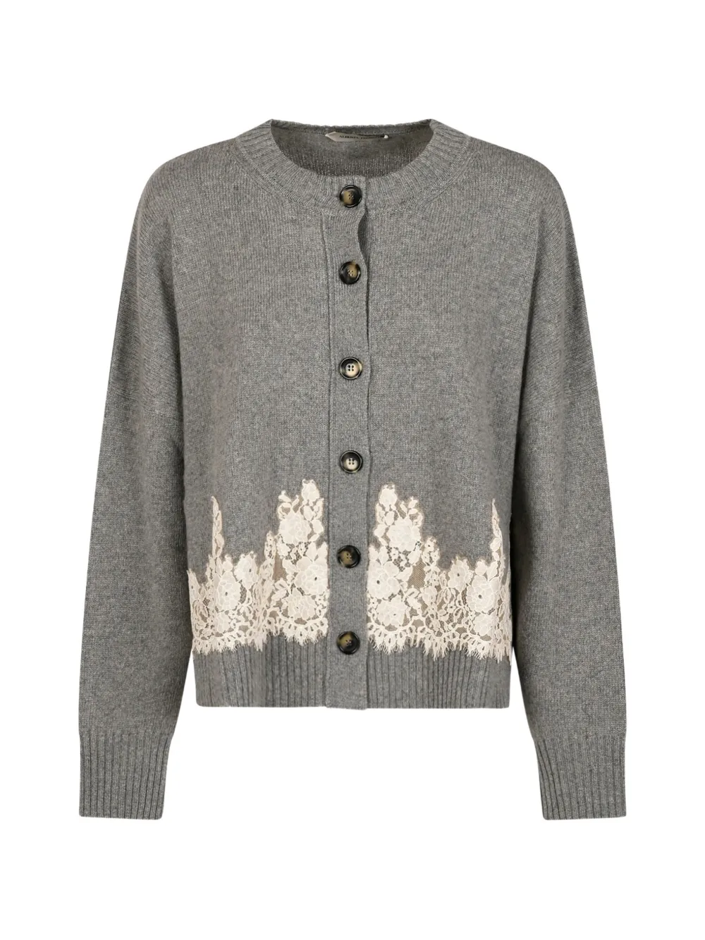 Alberta Ferretti lace-trim button-up cardigan