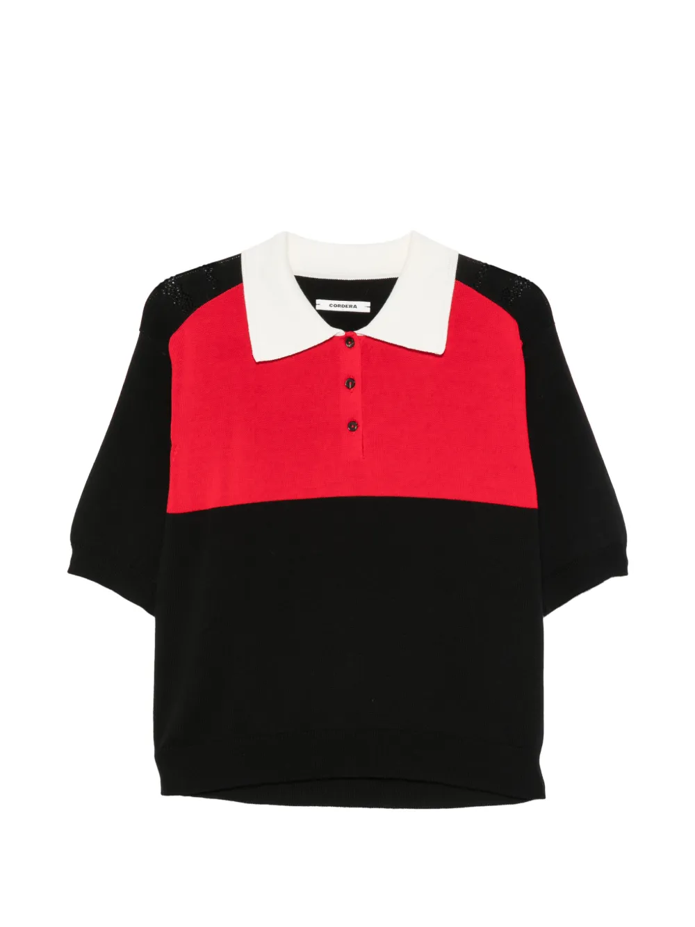 Cordera colorblock perforated-detail polo top