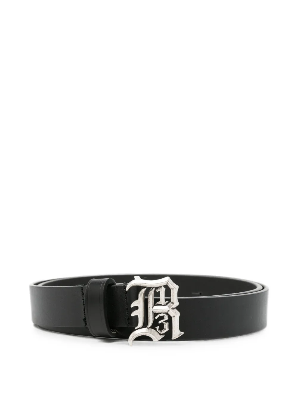R13 logo-plaque leather belt - Nero