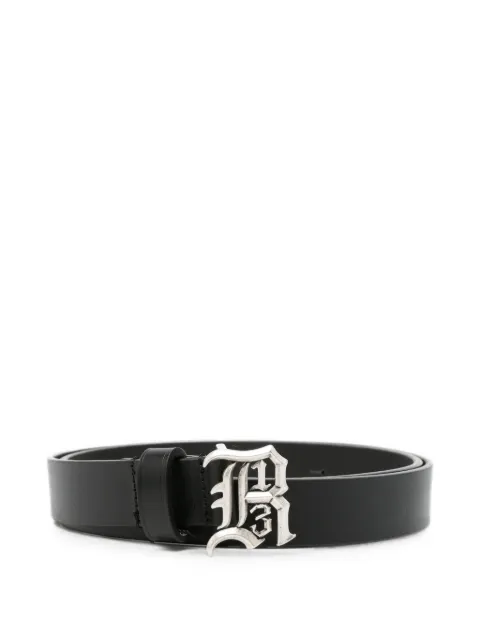 R13 logo-plaque leather belt
