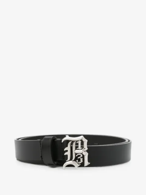 R13 logo-plaque leather belt