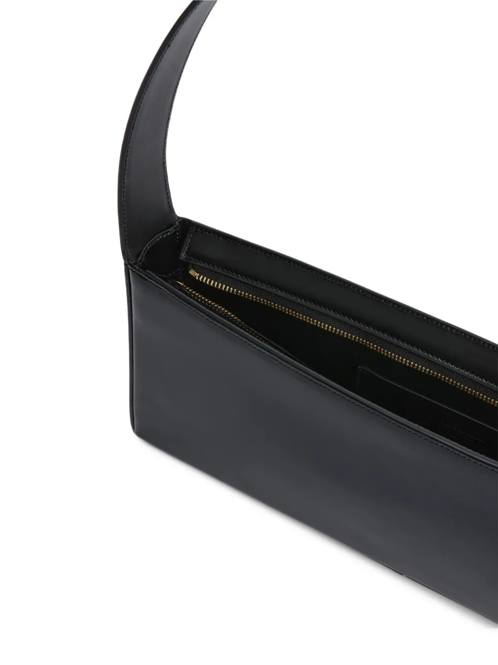 Jil Sander Monolith East-West lakleren schoudertas Zwart