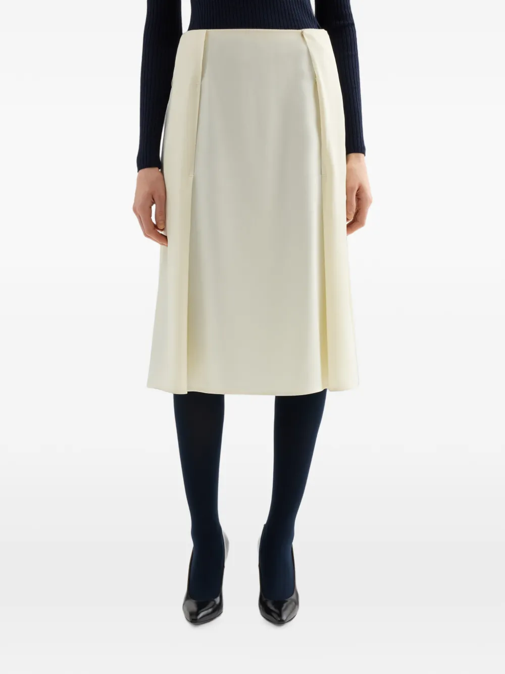 Jil Sander pleated A-line skirt Beige