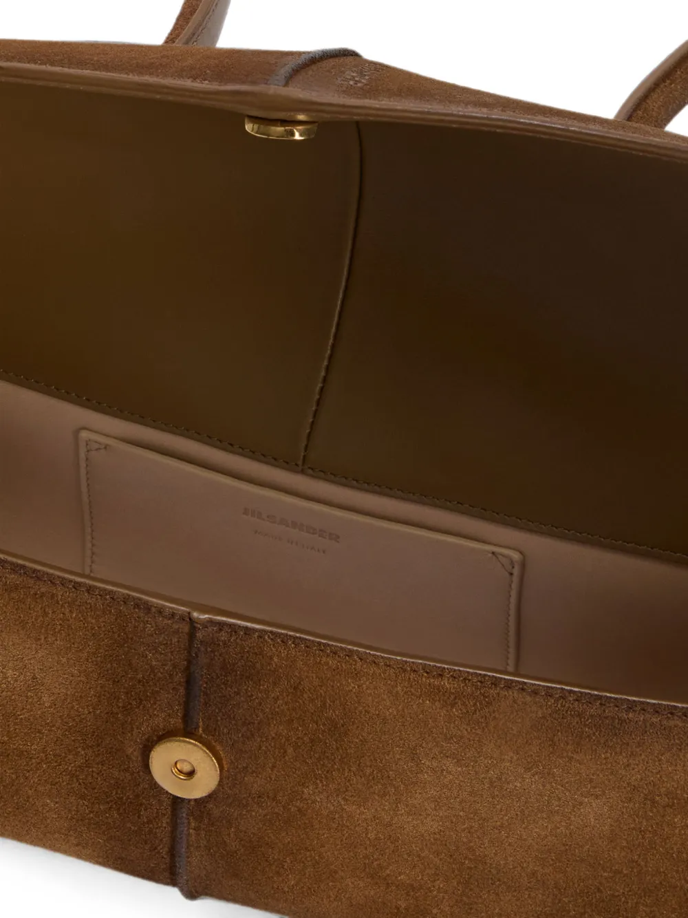 Jil Sander Linea suède schoudertas Bruin