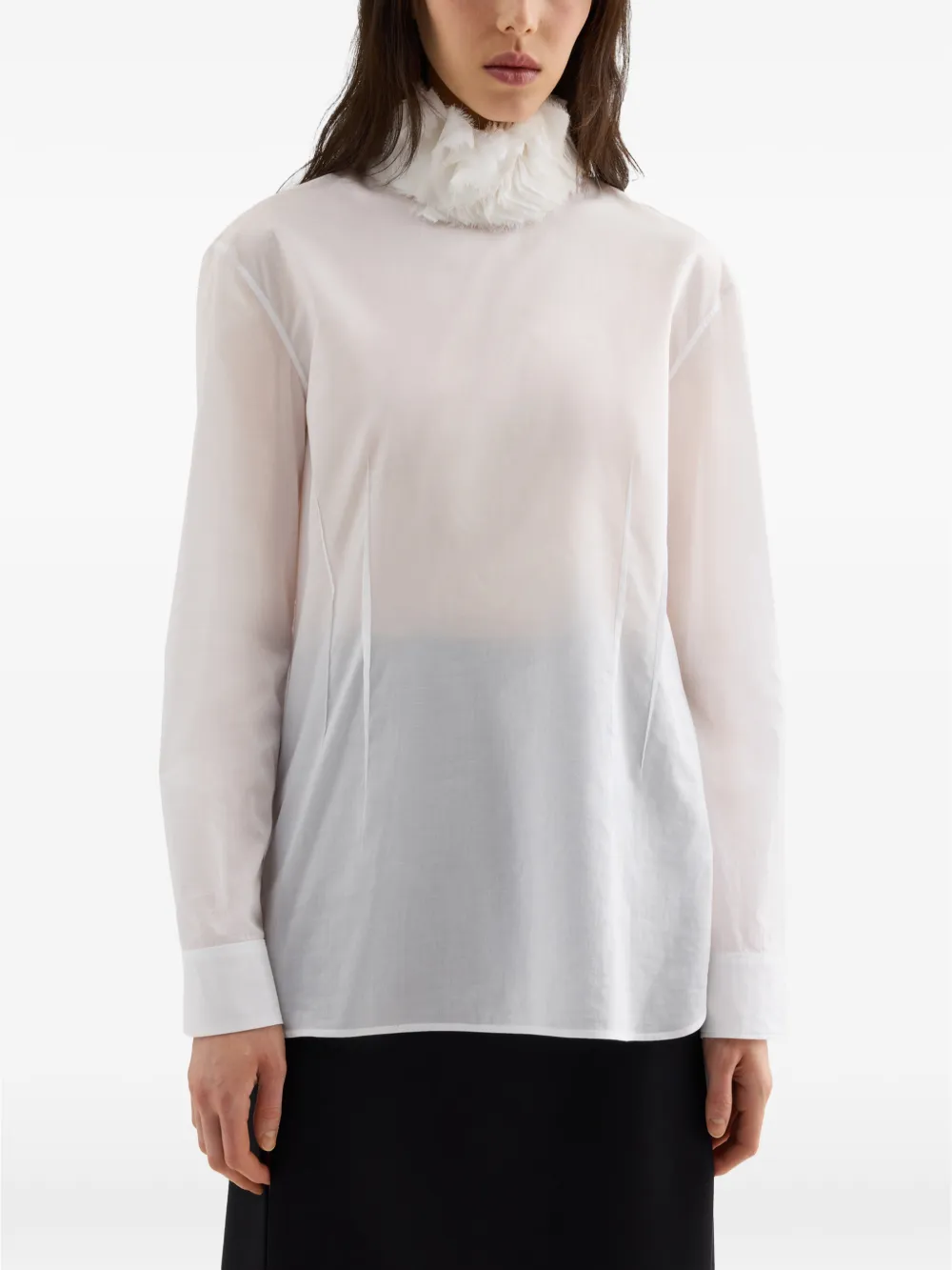 Jil Sander Katoenen mousseline overhemd Wit