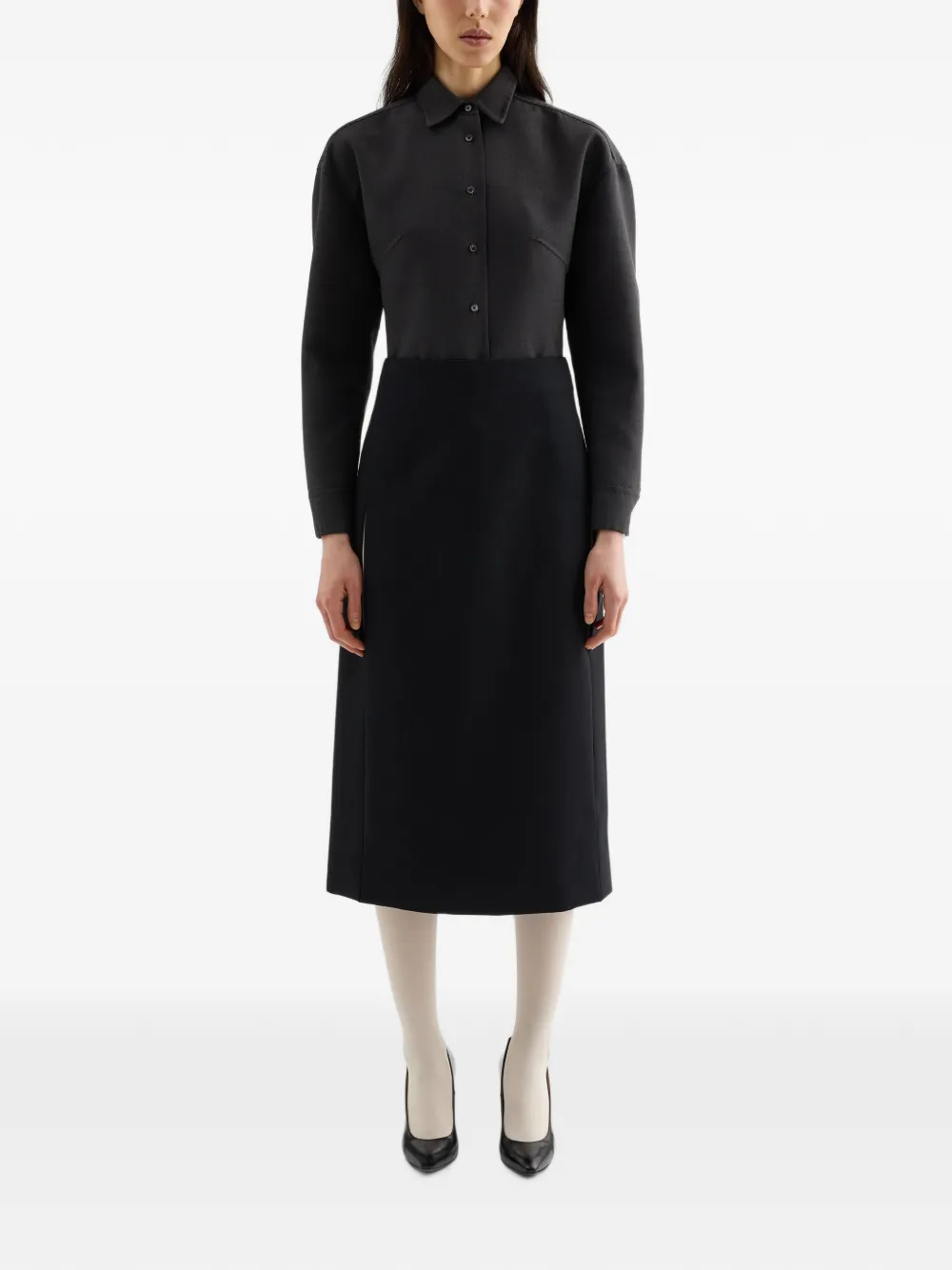 Jil Sander Zijden faille rok Zwart