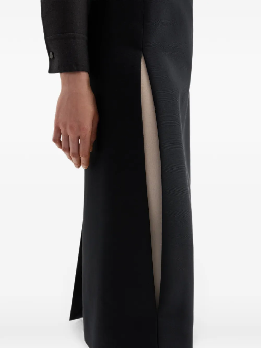 Jil Sander Zijden faille rok Zwart