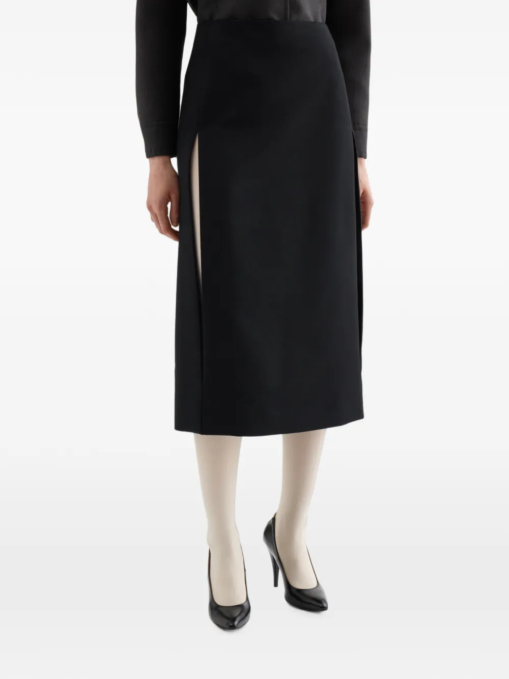 Jil Sander Zijden faille rok Zwart