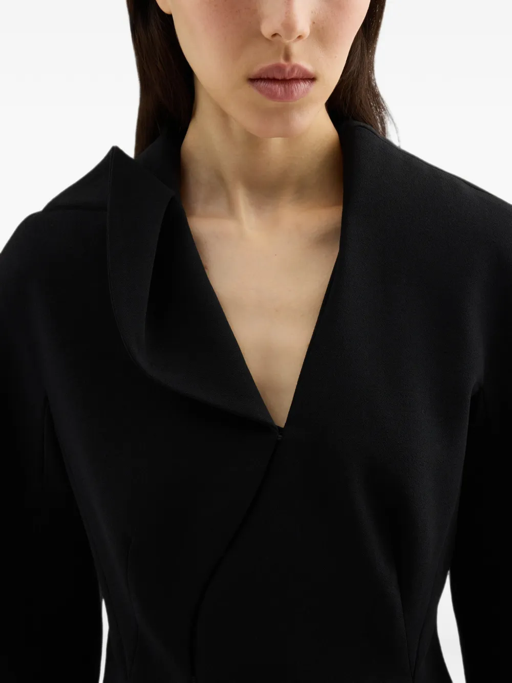Jil Sander Wollen sablé jack met structuur Zwart