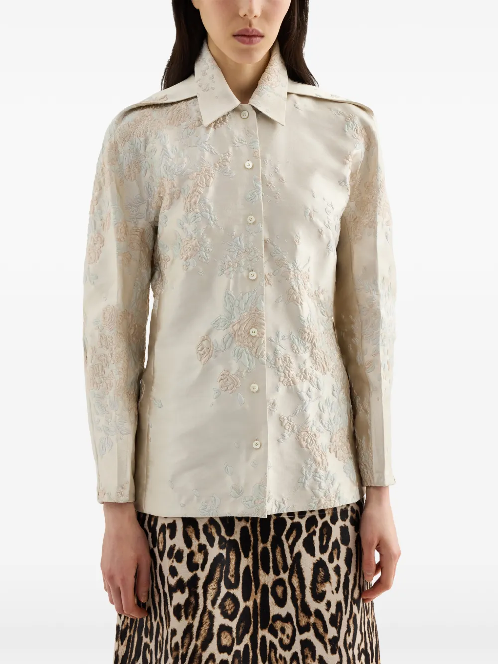 Jil Sander Cloqué blouse Beige