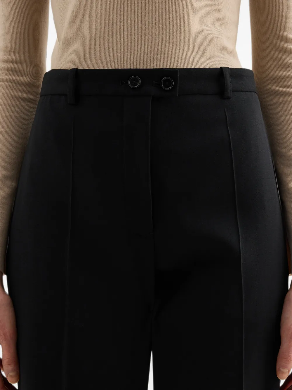 Jil Sander Wollen canvas broek Zwart