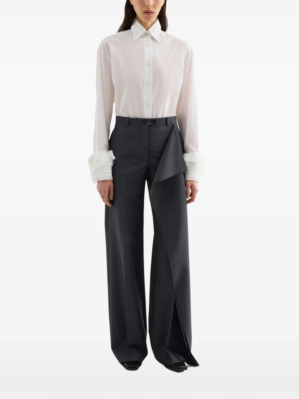 Jil Sander Katoenen mousseline blouse Wit