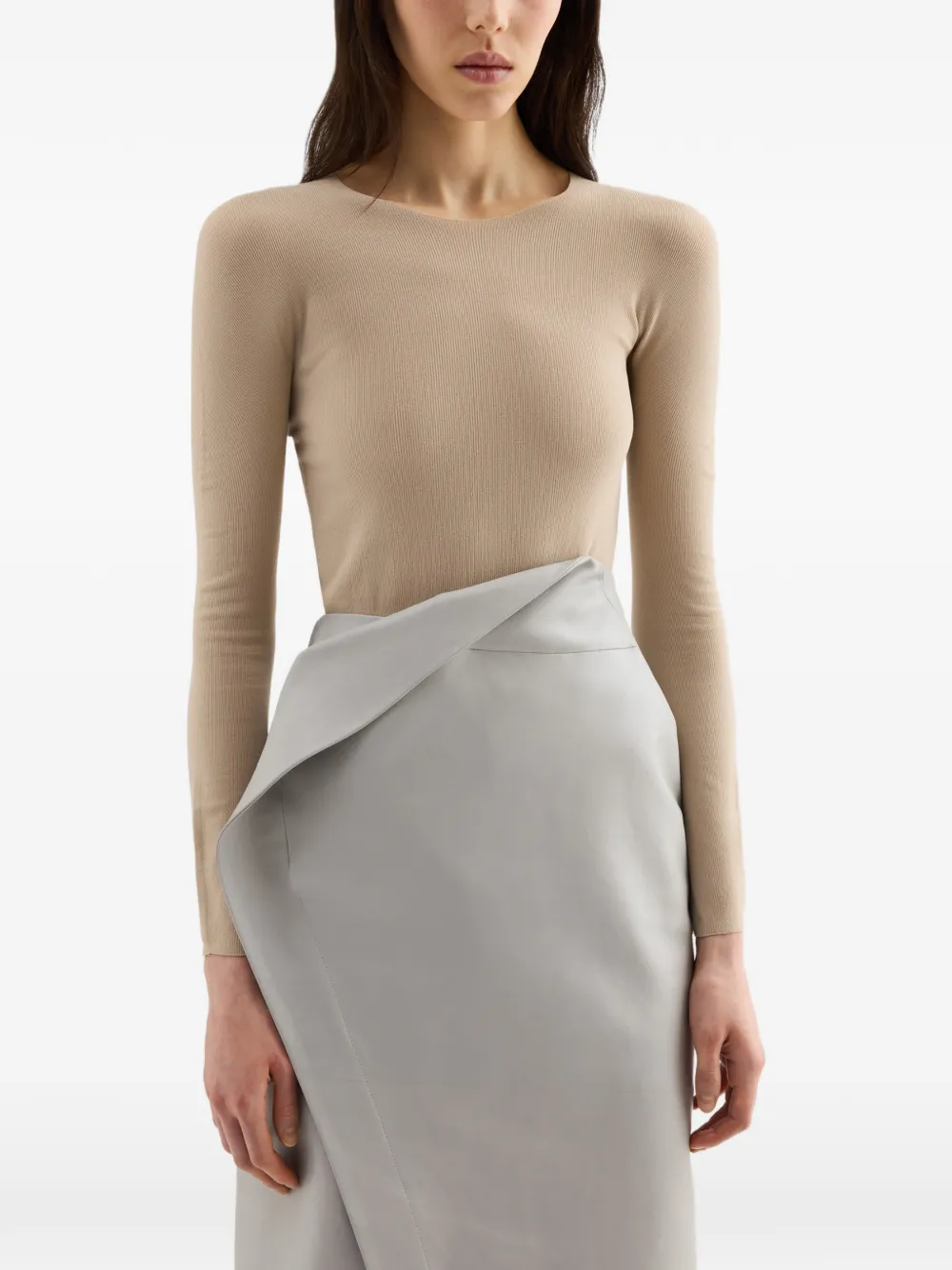 Jil Sander ribbed-knit top Beige