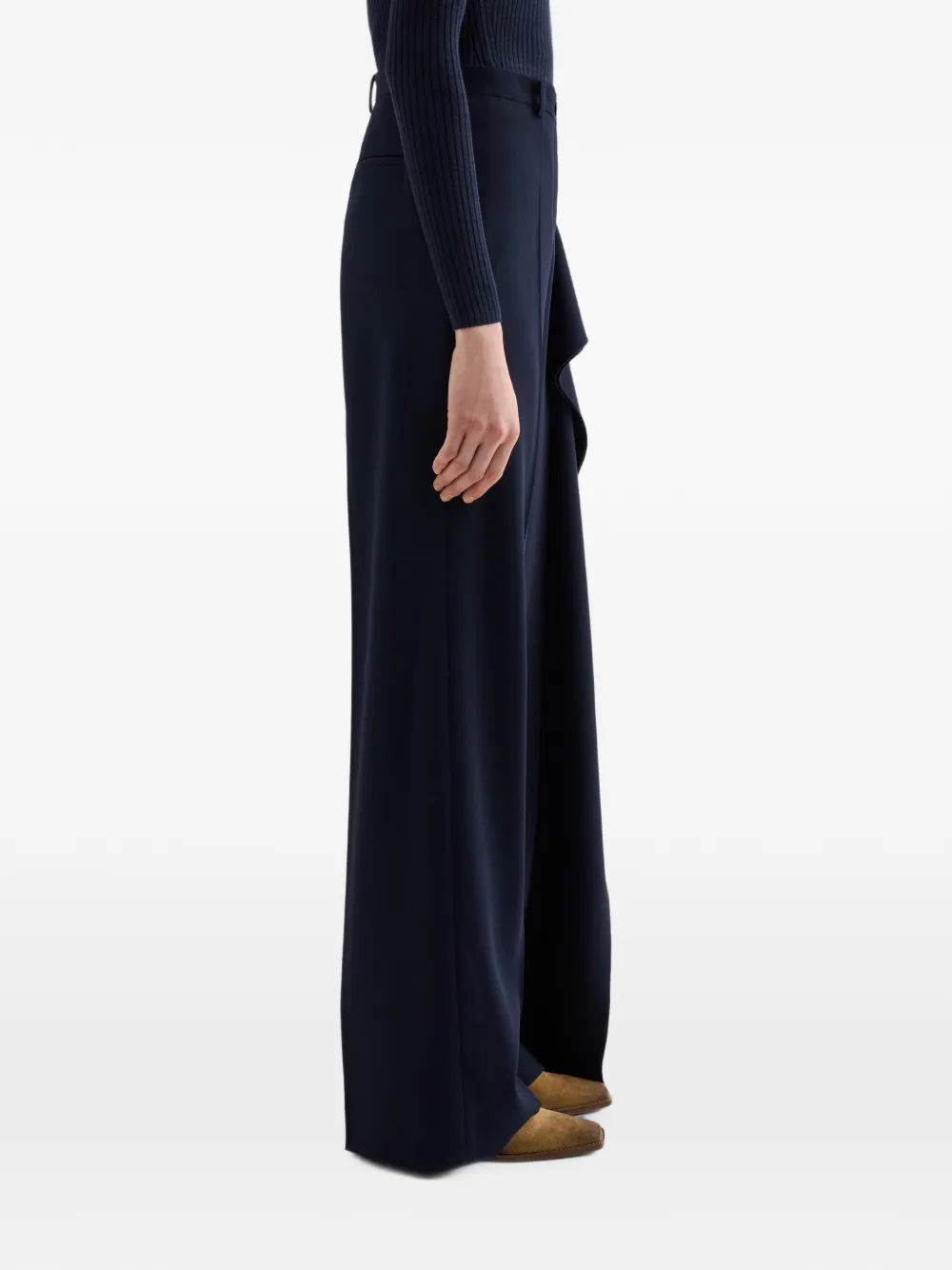Jil Sander Sablé wollen broek Blauw