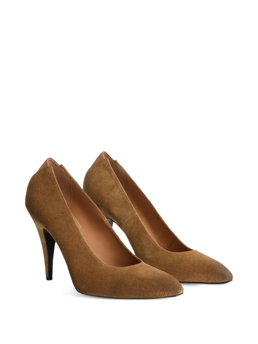 Jil Sander pointed-toe V-shaped back pumps Bruin