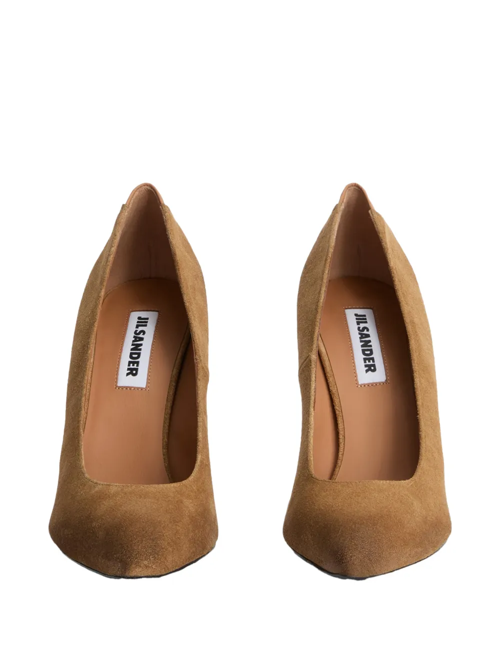 Jil Sander pointed-toe V-shaped back pumps Bruin