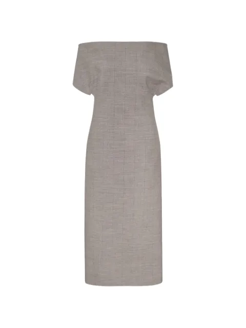 Jil Sander wool off-the-shoulder dress
