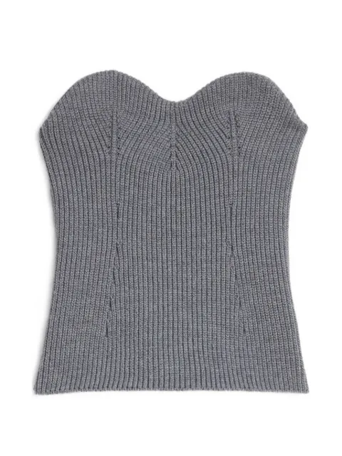 Jil Sander ribbed-knit sweetheart-neck bustier top