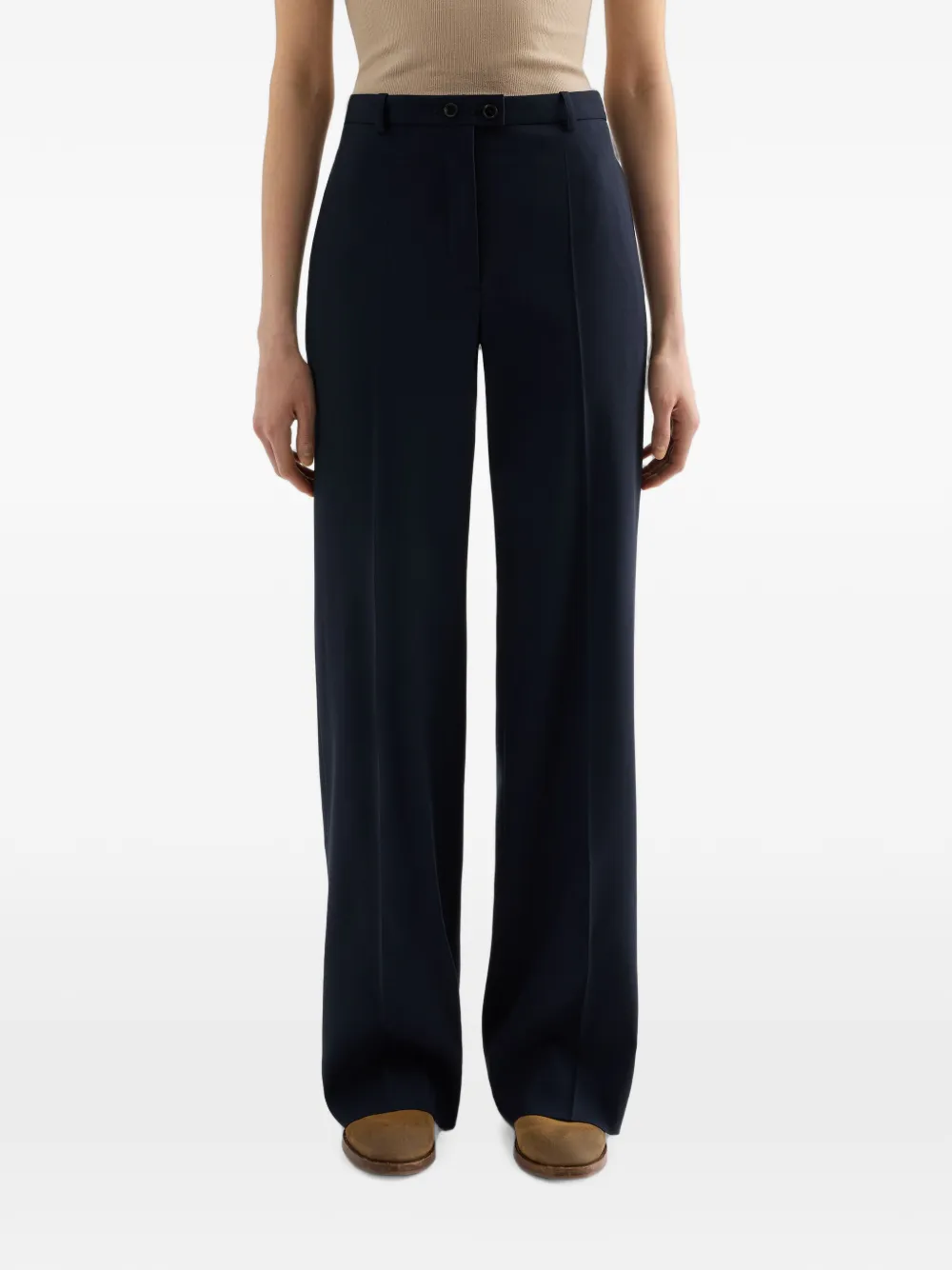 Jil Sander wool cady trousers Blauw