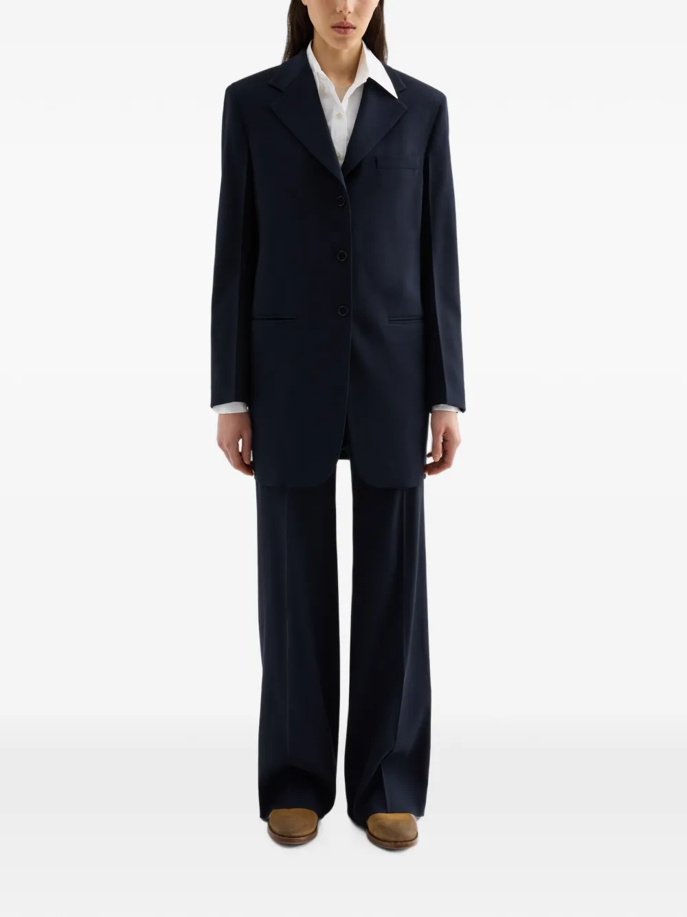 Jil Sander wool cady trousers Blauw