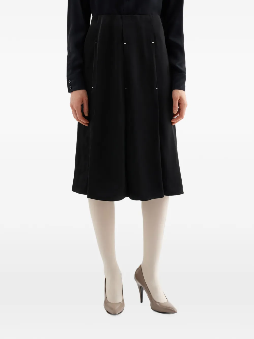 Jil Sander Soepelvallende plooirok van viscose Zwart