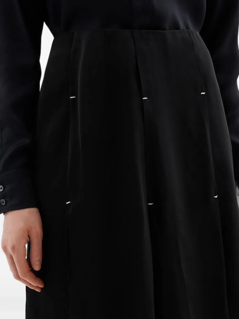 Jil Sander Soepelvallende plooirok van viscose Zwart